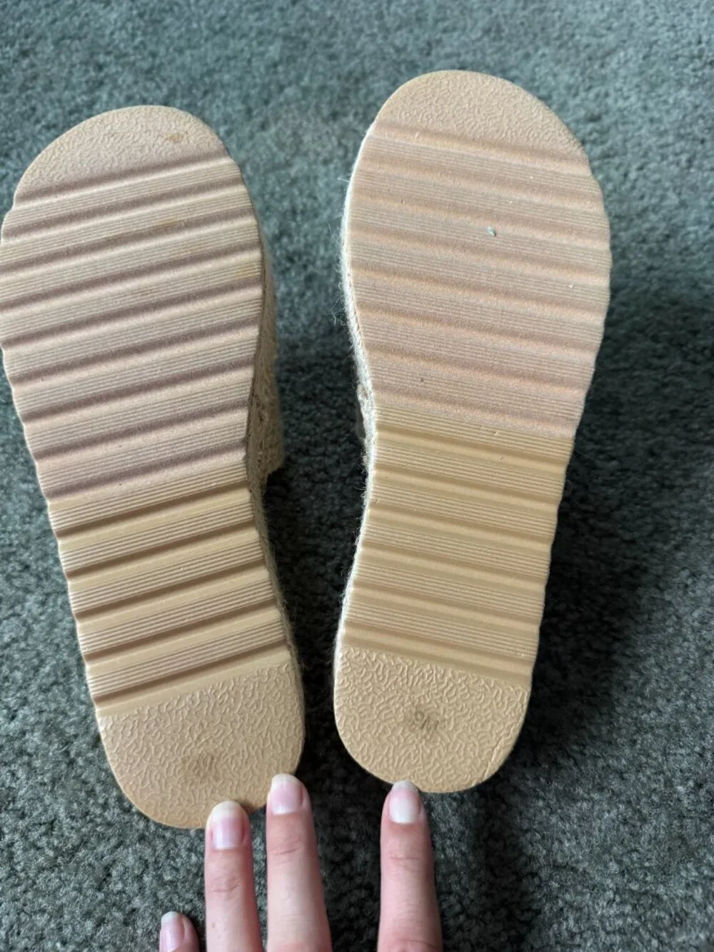 BEACH BY MATISSE Natural Woven Raffia Espadrille Platform Slide Sandals Size 9W